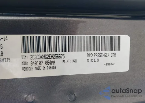 2014 Dodge Charger Sxt 100Th Anniversary z USA, uszkodzony, nr VIN 2C3CDXHG2EH256675